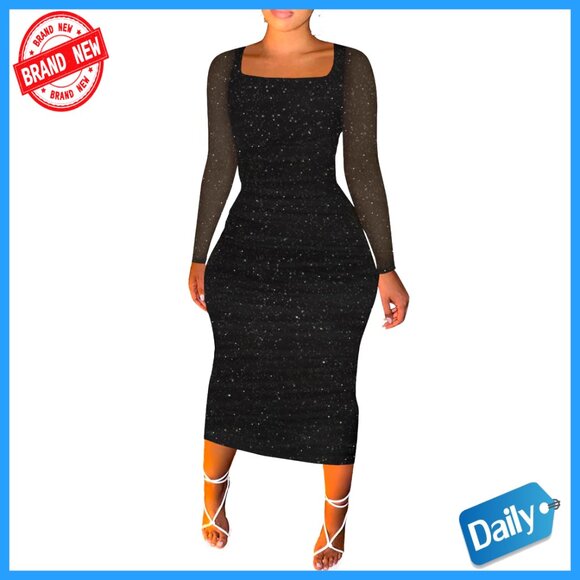 Two Piece Skirt Outfit Long Sleeve V Neck Bodycon Ribbed Knitted Maxi Dress  - www.armafbd.com